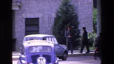 Palermo Italy (1967): German Soldier Crosses Road