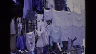 Palermo Italy (1967): Clothes On Clothes Pins Drying Out Doors With Shot Of Mt St