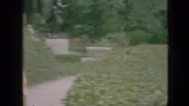 Branson Missouri USA (1968): Beautiful Statues In A Park With Ponds People Walking