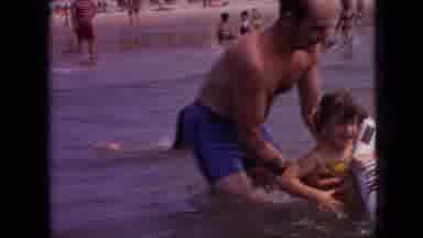 Branson Missouri USA (1968): Father Getting His Daughter To Get Used To Being In