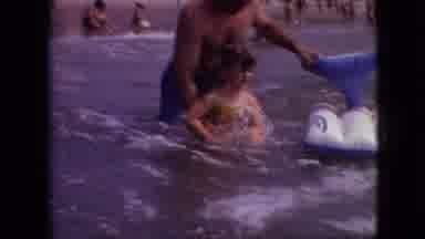 Branson Missouri USA (1968): Beach Waves Inner Tubes Frolicing Fun