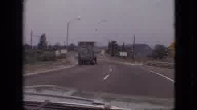 Branson Missouri USA (1968): Vehicle Traveling Over A Bride Then On A Road With A