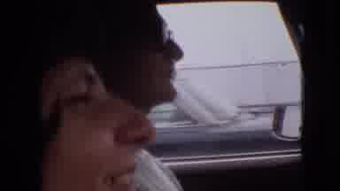 Branson Missouri USA (1968): Two People In The Front Of The Car Talking As They