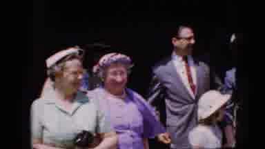 California USA (1969): Well Dressed People Exiting A Building Of Importance After