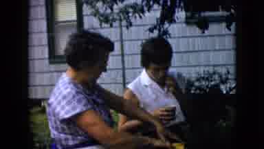 California USA (1969): 2 Women Enjoying Their Day Hanging Out At The House Older