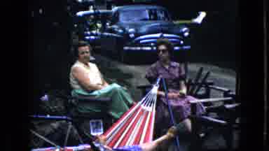 California USA (1969): Three Women Having A Discussion Outside In The 1950s