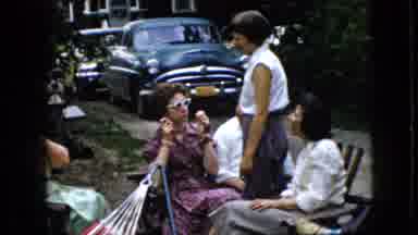 California USA (1969): People Outside Having Conversations Outside