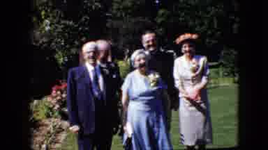 California USA (1969): Elders Rice Throwing Summer Outside Group