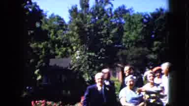 California USA (1969): Older Couple Just Married, Others Throw Rice On Them