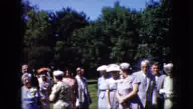 California USA (1969): Formal Gathering Of The Elderly Outside On A Sunny Day