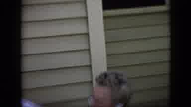 California USA (1969): Two People Watching Something In Backyard With Amazement