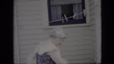 California USA (1969): Two Elderly Women Outside A House