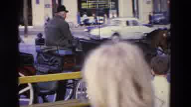 Loudes France (1969): Horse Driven Carriage On A Busy Street Full Of Cars As