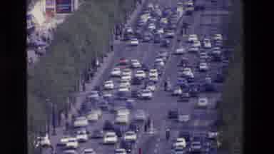 Loudes France (1969): Summer Traffic Downtown Near City Park 1960 Chaotic Scramble