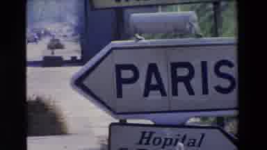 Paris France (1969): Focusing On Road Signs N A Freeway