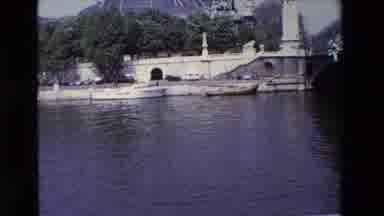 Paris France (1969): River Flowing Under A Low Bridge With Car Traffic