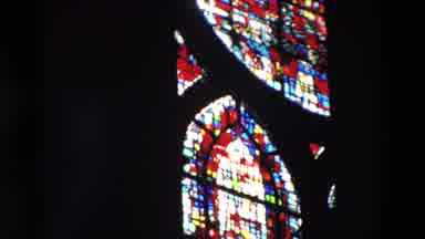 Paris France (1969): Very Large Classic Stained Glass Window In Darkened Church