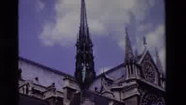 Paris France (1969): Angelic Statue Atop Gory Castle
