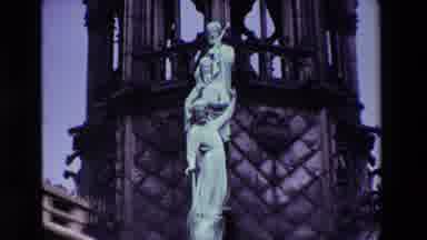 Paris France (1969): Pair Of Statues In Front Of Cathedral