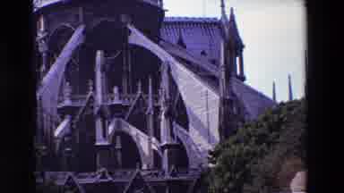 Paris France (1969): Large Gray Building Construction Stone Rooftops Windows Near