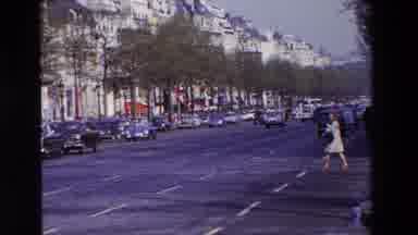 Paris France (1969): Woman Crossing The Street While Cars Are Passing