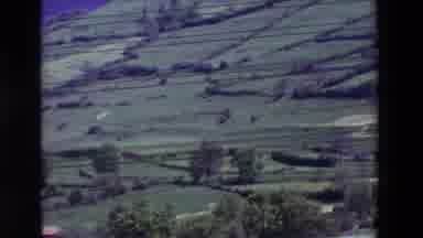 Spain Vineyards (1969): Panned Shot Of A Hillside Down To The Valley And A House