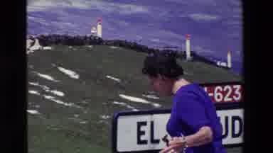 Spain Vineyards (1969): Woman Throws Snow And Walks Quickly On Puerto Del Escudo