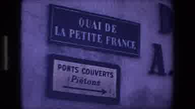 Strasburg France (1970): Street Sign In France, Blond Woman Walking On Road By