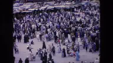 Algeria (1971): Vintage 8mm Film, Wide Shot Of A Large Crowd Of People At A Public