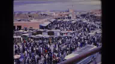 ALGERIA-1971: Crowded Traditional Market Square With People And Stalls