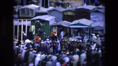 Algeria (1971): People Circled Around A Confrontation In A Shopping District