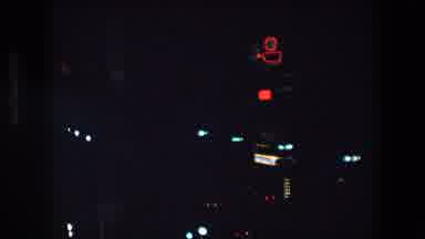 Barcelona Spain (1971): Blinking Neon Lights At Night In The City