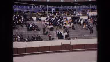 Barcelona Spain (1971): A Crowd Of People Waiting In An Arena