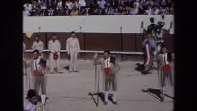 Barcelona Spain (1971): Bullfighter Addressing Crowd