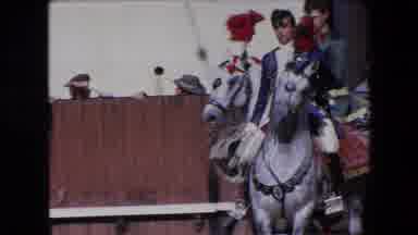 Barcelona Spain (1971): Two Men Riding Horses In A Bullfighting Ring