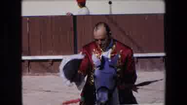 Barcelona Spain (1971): Matador Tips His Hat And The Bull Hits A Fence