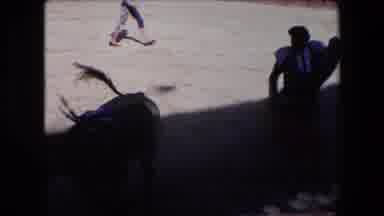 Barcelona Spain (1971): Vintage Video Of 2 Bull Fights Tiring Out A Bull With Red