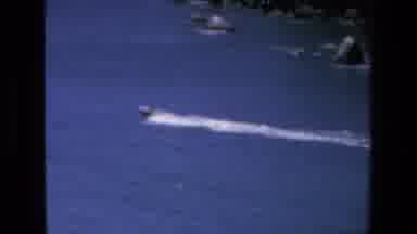 Mazatlan Mexico (1972): Speedboat Zooming Across A Large Body Of Water With A