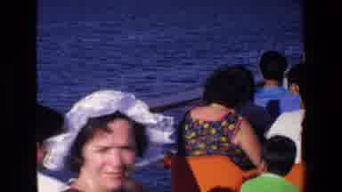 Mazatlan Mexico (1972): Vintage Ferry Hat Lady Sunny Day Fun Vacation