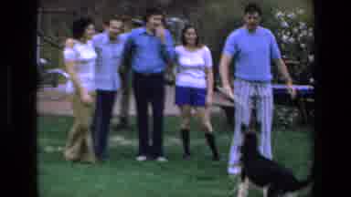 Mazatlan Mexico (1972): Man Throws Stick For German Shepard To Retrieve While