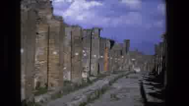 Rome Italy-1973: Ancient Ruins With Cobblestone Pathway Between Them