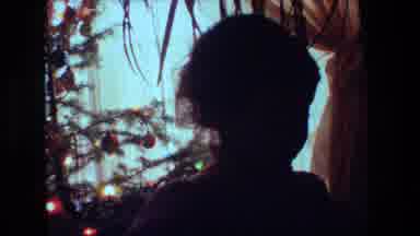 Malibu California USA (1981): Curtain Christmas Lights Shadow Tassels Dark Light