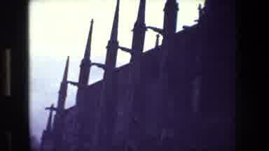 Paris France-1981: Gothic Spire Silhouette in Vintage 8mm Home Movie