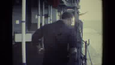 San Diego Naval Base (1981): A Gentleman Working On A Ship