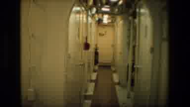 San Diego Naval Base-1981: Underground Hallway With Bedroom And Hanging Laundry