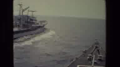 San Diego Naval Base (1981): Two Military Ships Travelling Side By Side Out To Sea