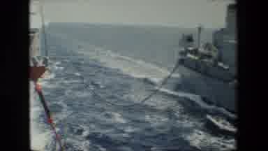 San Diego Naval Base (1981): Two Navy Ships Attached With A Harness While Moving