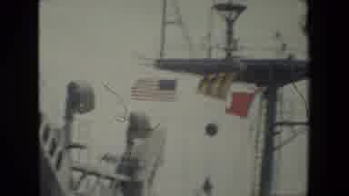 SAN DIEGO NAVAL BASE-1981: Ship Flags Sailing Oceans