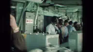 San Diego Naval Base-1981: Naval Personnel Working In Submarine Control Room