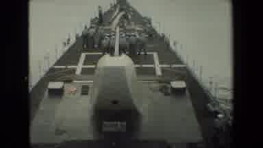 San Diego Naval Base (1981): A Us Navy Ship With Crewmen On Deck Approaches A City